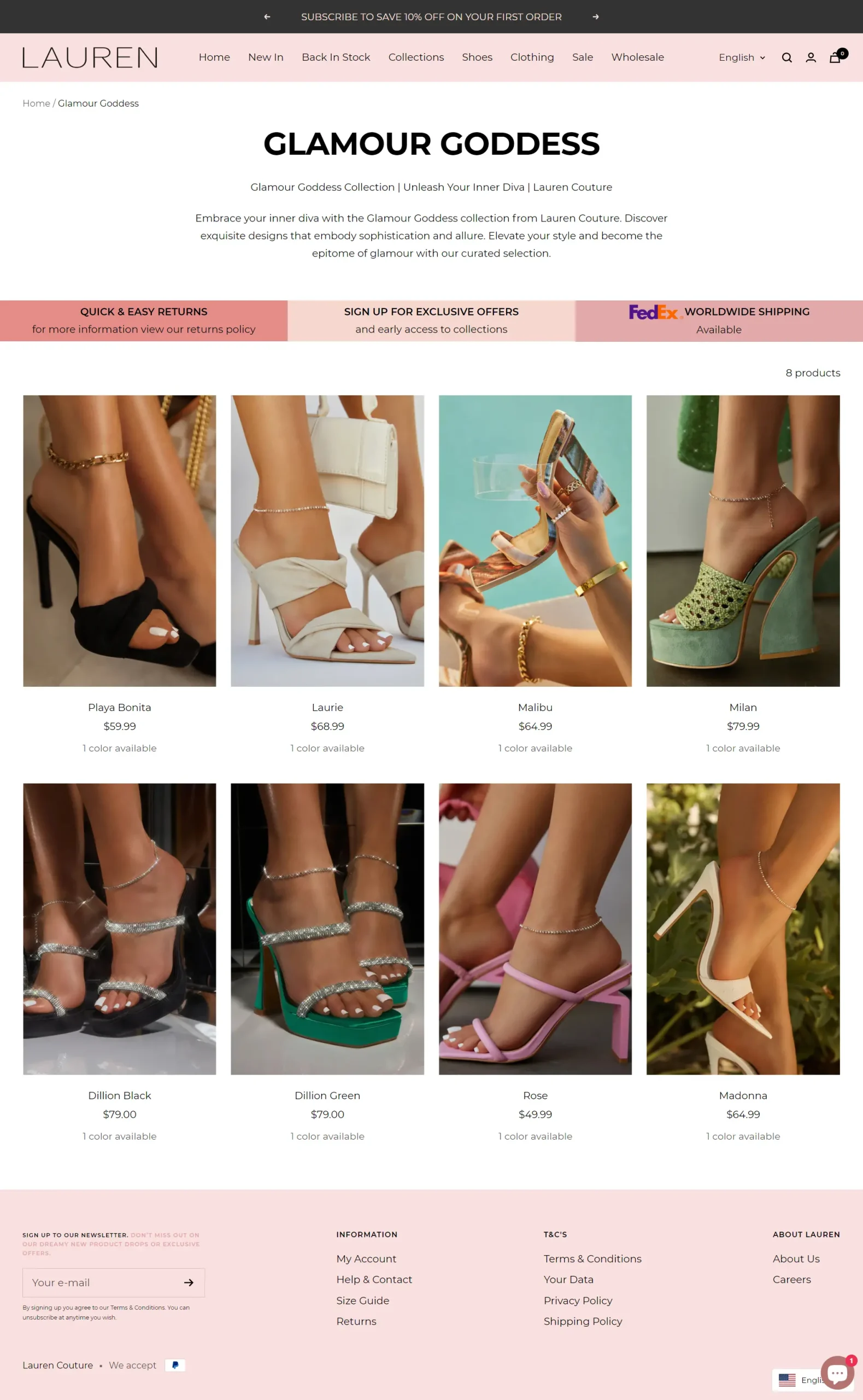 Collection page – luxury ecommerce product discovery and filtering UX