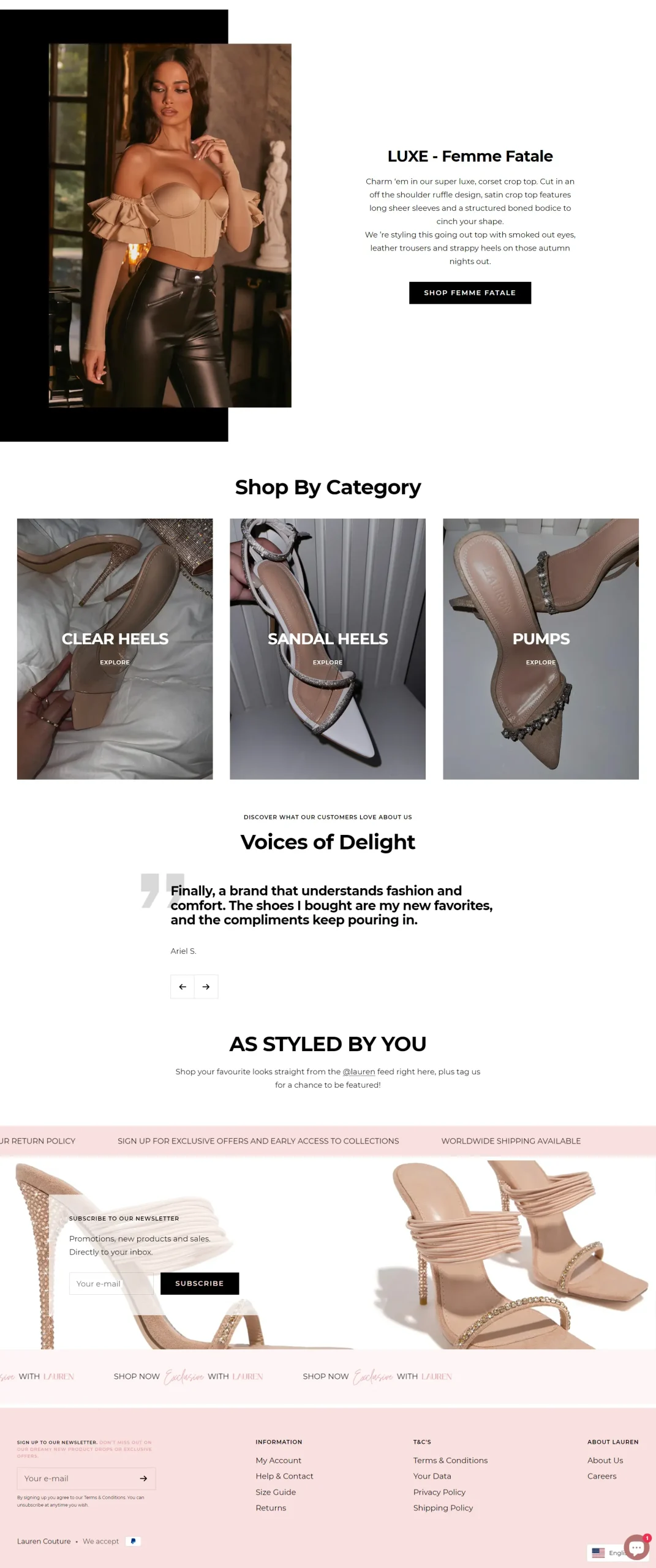 Lauren Couture - Women's Luxury Products Ecommerce Store 2