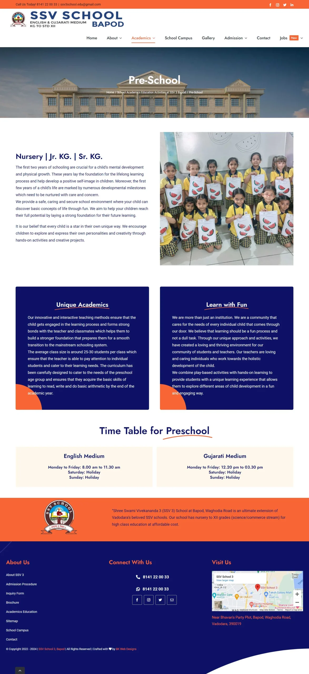 academic school page - School website design, branding and marketing