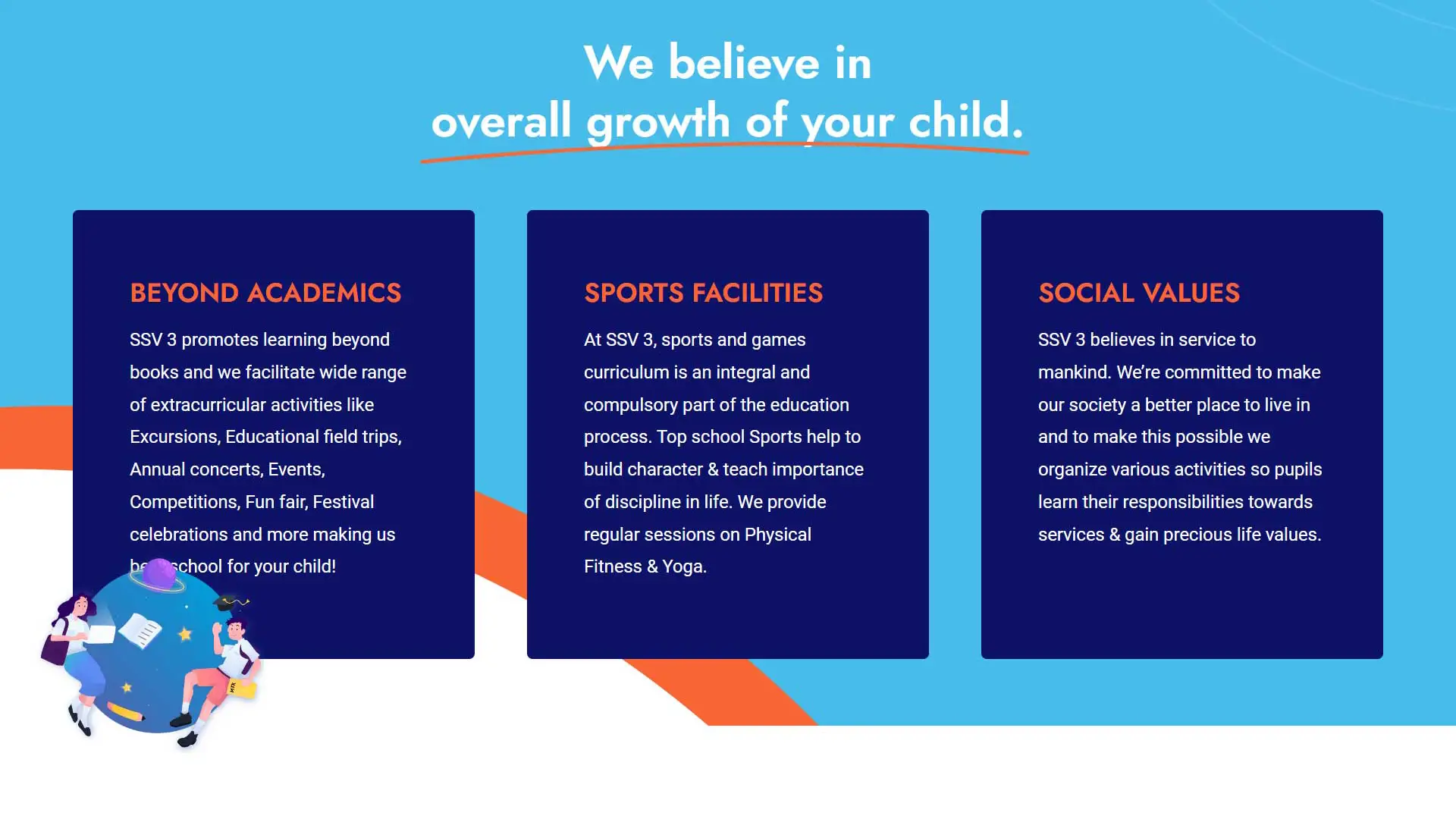 education website homepage layout and trust-first design