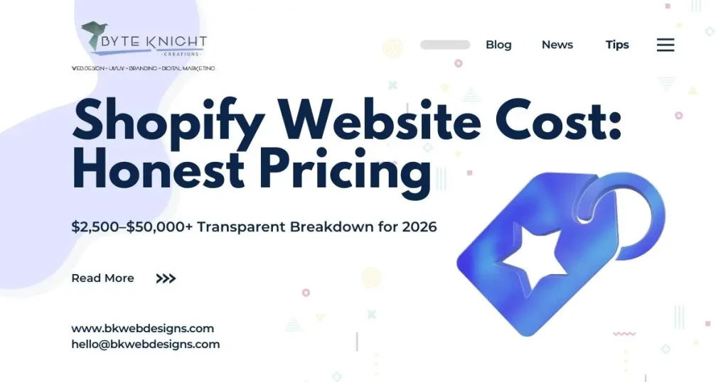 Custom Shopify website cost 2026 pricing breakdown showing four tiers from DIY to enterprise agency