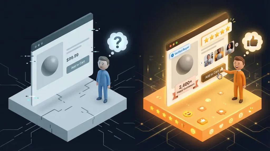 Desktop versus mobile ecommerce design showing how desktop-first approach breaks on mobile device