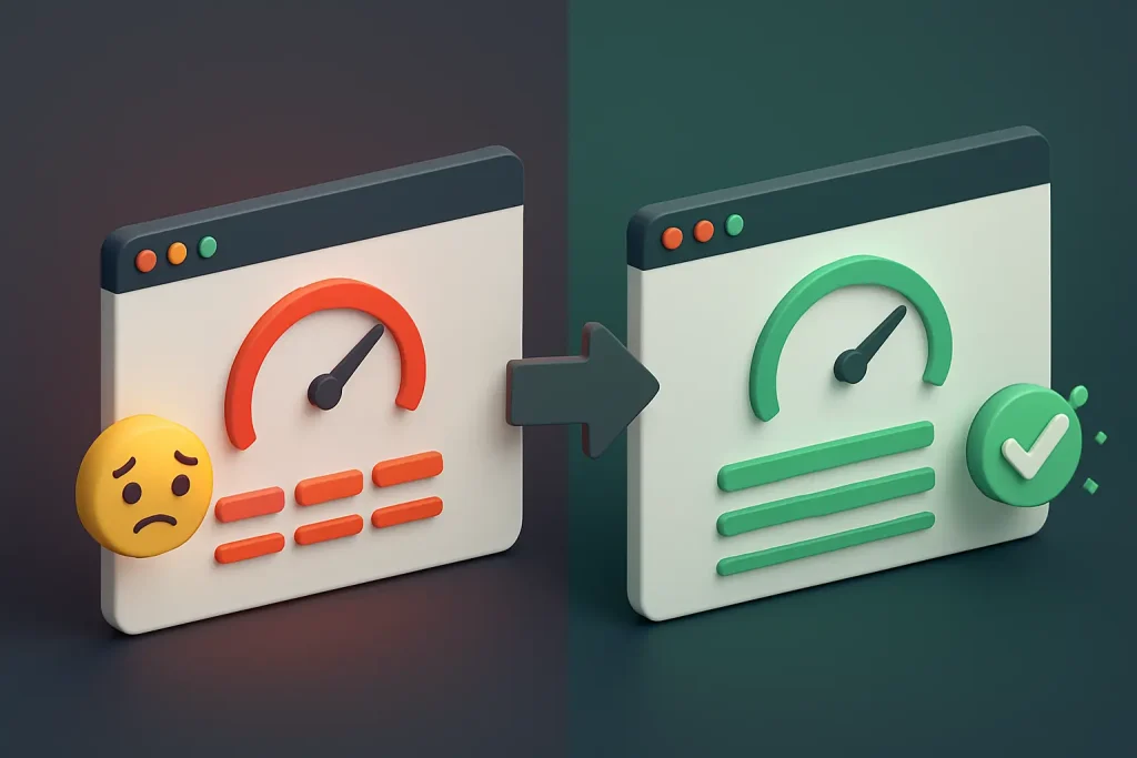 Shopify PageSpeed score improvement from red 35 to green 78 after speed optimization quick wins