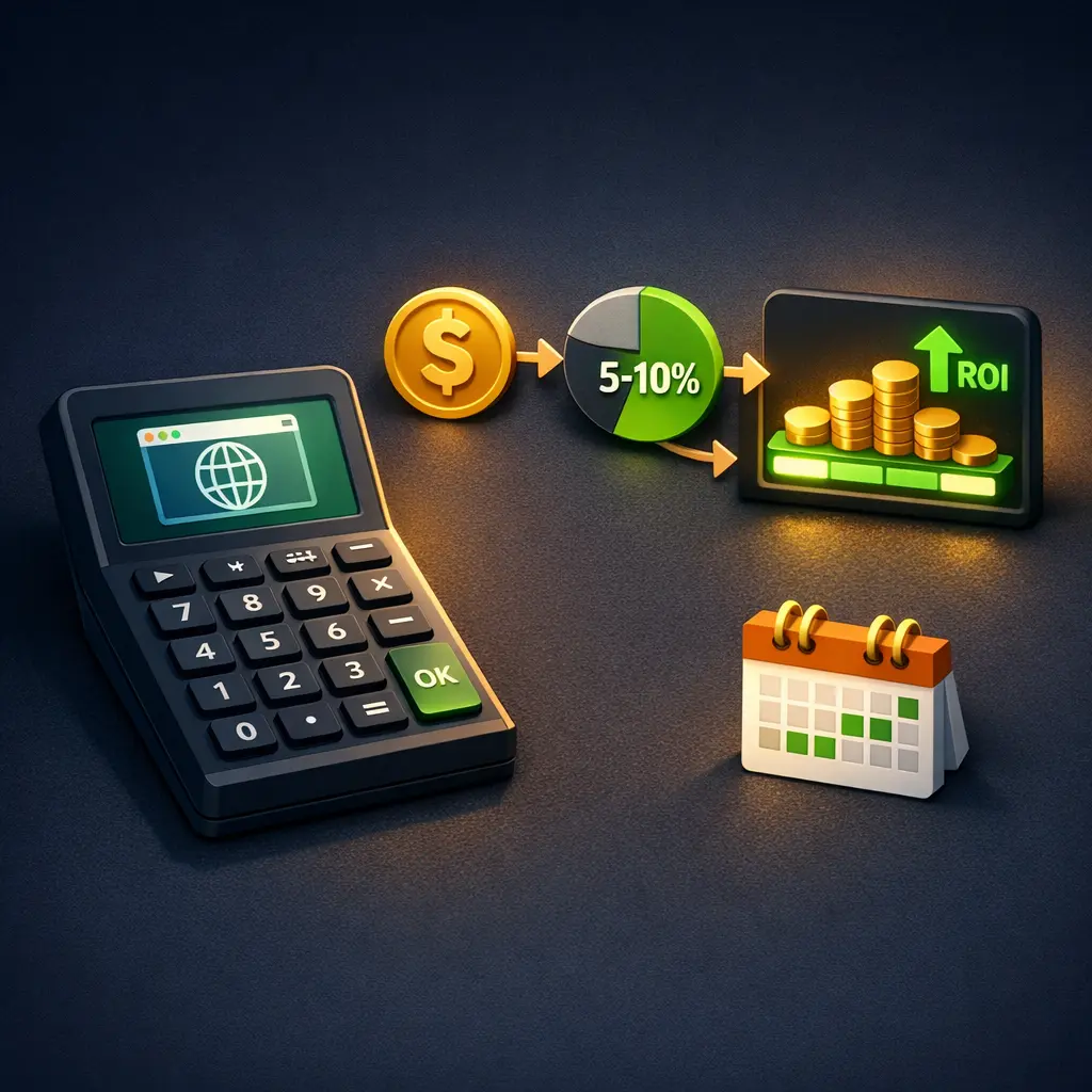 Website redesign cost iceberg showing hidden expenses below the surface including SEO and maintenance